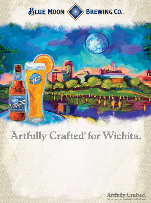 Blue Moon Brewing Co advertising illustration by Nell Pierce.