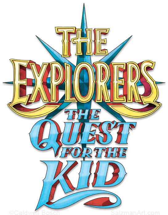 The Explorers logo and The Quest For The Kid book title. Random House; art director: Katrina Damkoehler