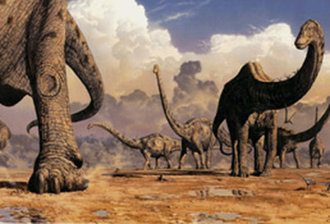 dinosaurs, nature illustration by Mark Hallett.