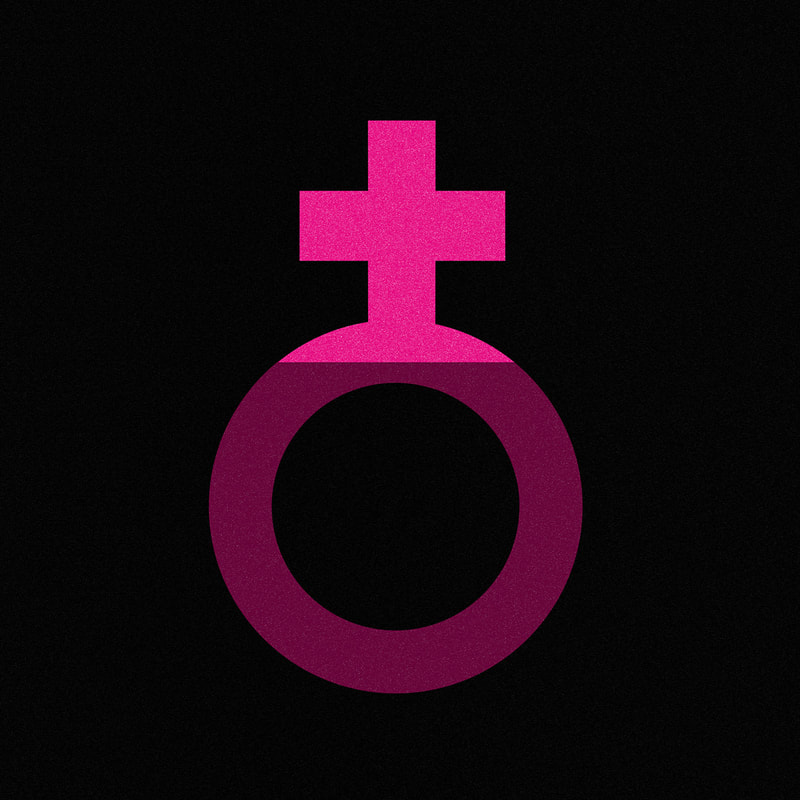 An illustration by Mariaelena Caputi of the female symbol that, turned upside down, becomes a tombstone. It's a metaphor for the deprivation of an important constitutional right for the female gender.