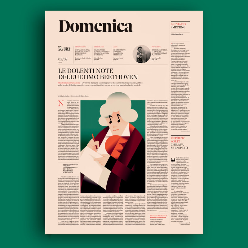 Cover for Il Sole 24 Ore "The painful notes of Beethoven's last period"