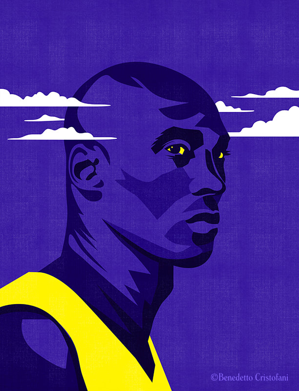 Portrait of Los Angeles Lakers NBA legend Kobe Bryant