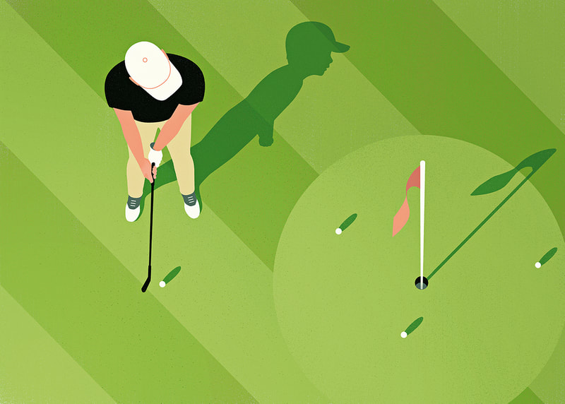 Illustration of a golf player