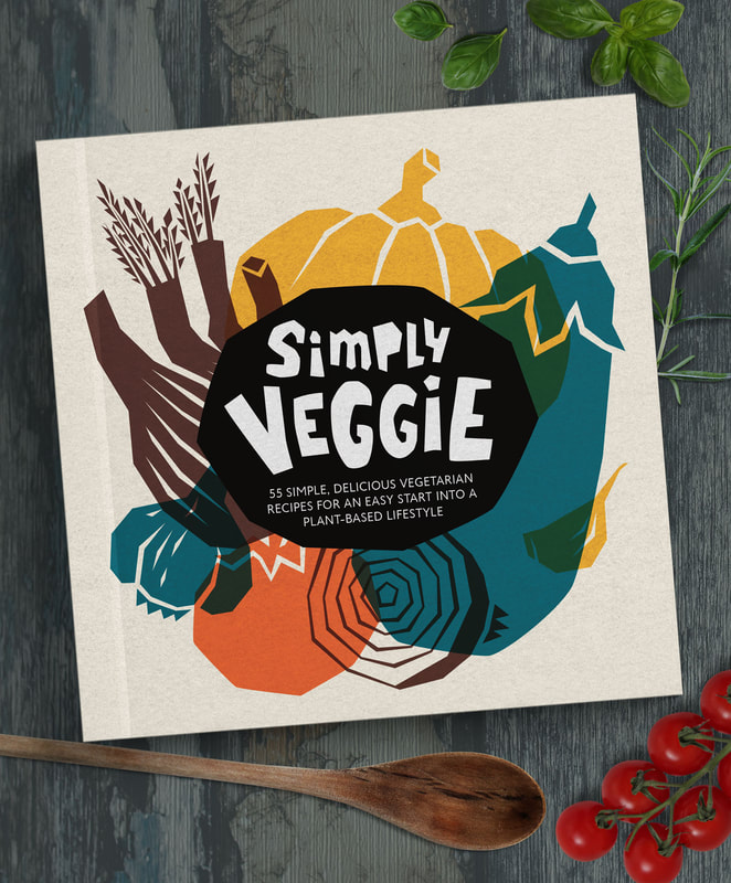 Cover illustration for a vegetarian cookbook