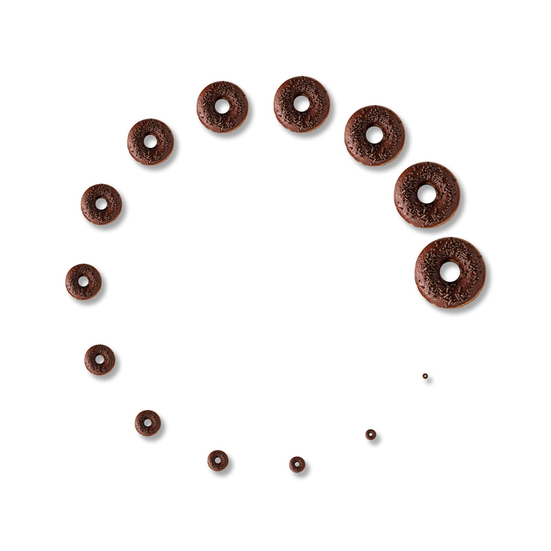 An illustration by Mariaelena Caputi of a series of doughnuts that make up a loading icon.