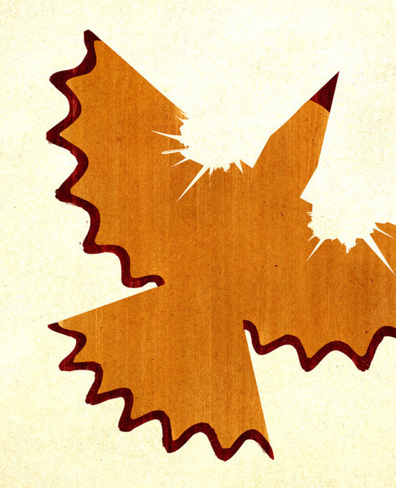 Immagine pencil-shaving bird editorial illustration by Joey Guidone.